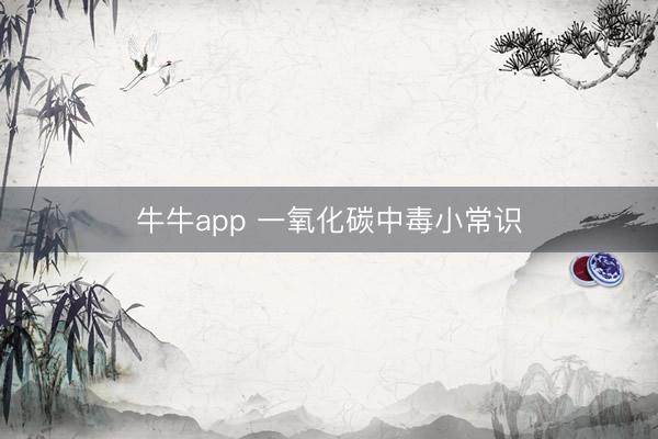 牛牛app 一氧化碳中毒小常识