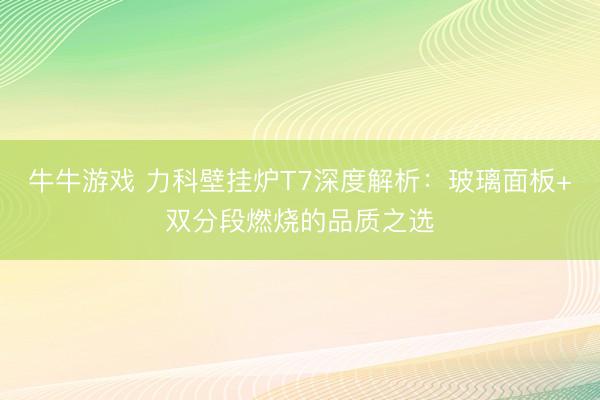 牛牛游戏 力科壁挂炉T7深度解析：玻璃面板+双分段燃烧的品质之选
