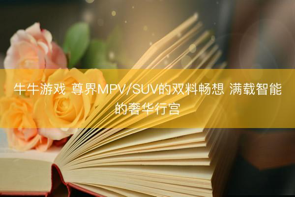 牛牛游戏 尊界MPV/SUV的双料畅想 满载智能的奢华行宫
