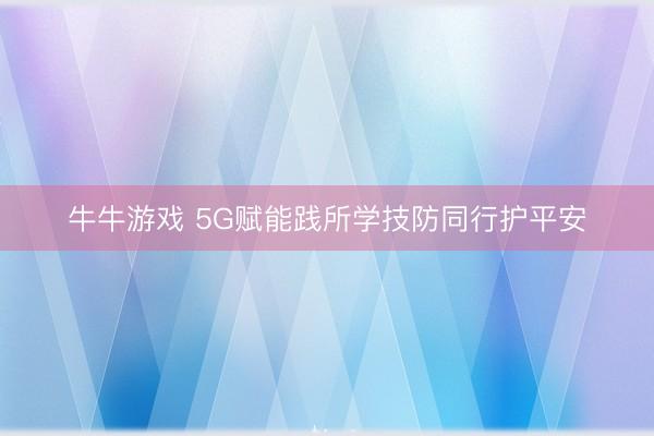 牛牛游戏 5G赋能践所学技防同行护平安