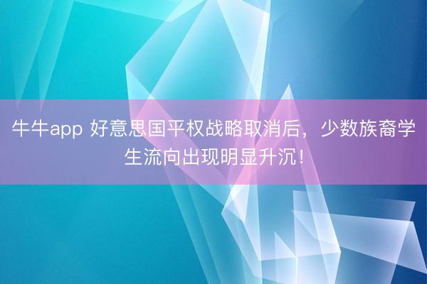 牛牛app 好意思国平权战略取消后，少数族裔学生流向出现明显升沉！