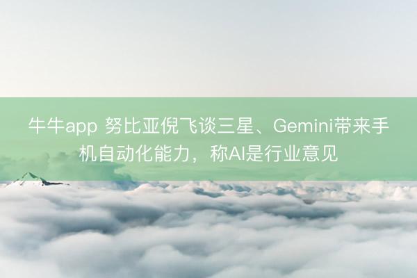 牛牛app 努比亚倪飞谈三星、Gemini带来手机自动化能力，称AI是行业意见