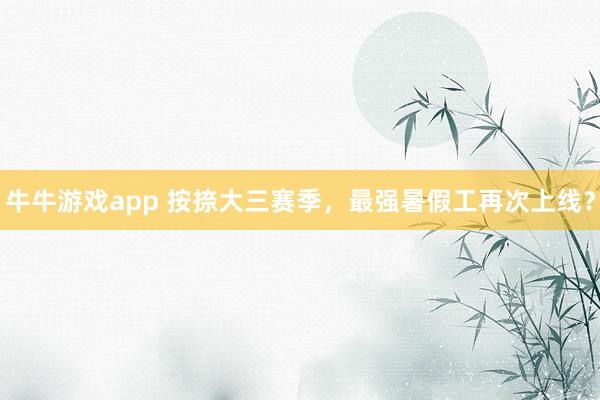 牛牛游戏app 按捺大三赛季，最强暑假工再次上线？