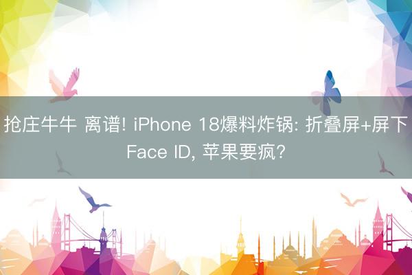 抢庄牛牛 离谱! iPhone 18爆料炸锅: 折叠屏+屏下Face ID， 苹果要疯?