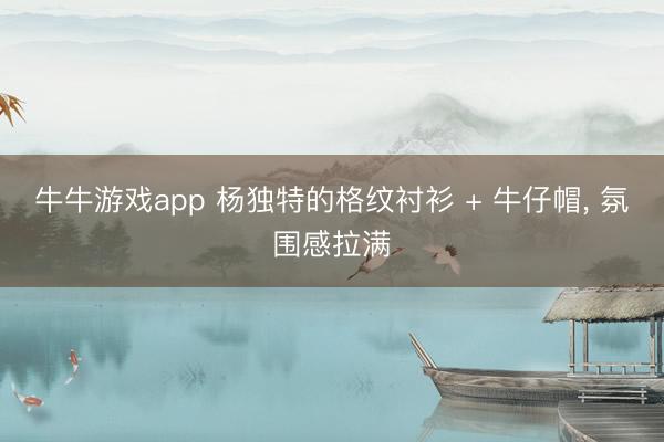 牛牛游戏app 杨独特的格纹衬衫 + 牛仔帽， 氛围感拉满