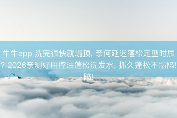 牛牛app 洗完很快就塌顶, 奈何延迟蓬松定型时辰? 2026亲测好用控油蓬松洗发水, 抓久蓬松不塌陷!