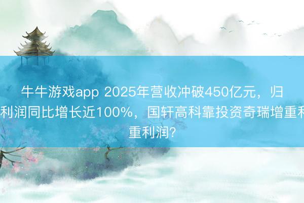 牛牛游戏app 2025年营收冲破450亿元，归母净利润同比增长近100%，国轩高科靠投资奇瑞增重利润？