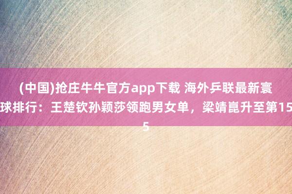 (中国)抢庄牛牛官方app下载 海外乒联最新寰球排行:王楚钦孙颖莎领跑男女单,梁靖崑升至第15