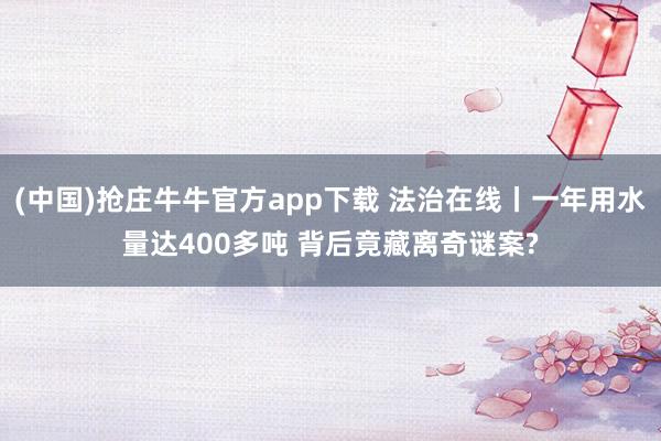 (中国)抢庄牛牛官方app下载 法治在线丨一年用水量达400多吨 背后竟藏离奇谜案?