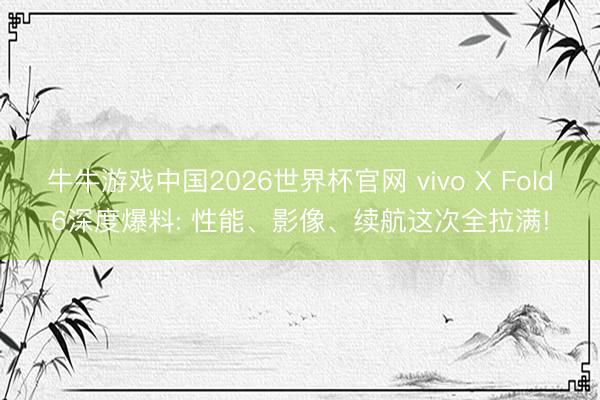牛牛游戏中国2026世界杯官网 vivo X Fold6深度爆料: 性能、影像、续航这次全拉满!