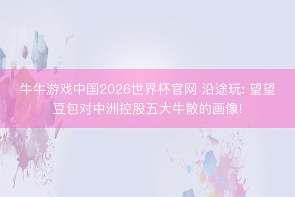 牛牛游戏中国2026世界杯官网 沿途玩: 望望豆包对中洲控股五大牛散的画像!