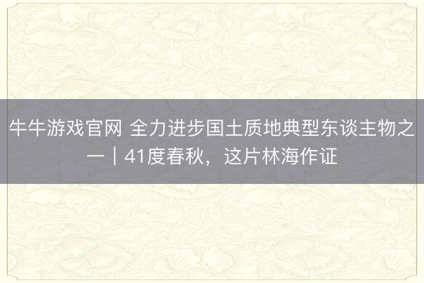 牛牛游戏官网 全力进步国土质地典型东谈主物之一｜41度春秋，这片林海作证